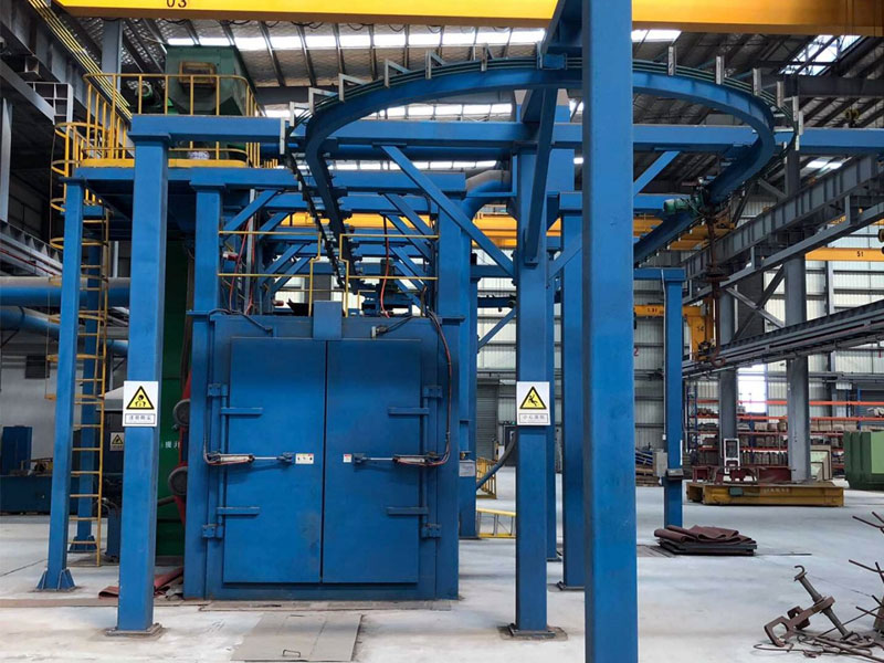 Q38 Overhead Rail Shot Blasting Machine With Hanging Chain