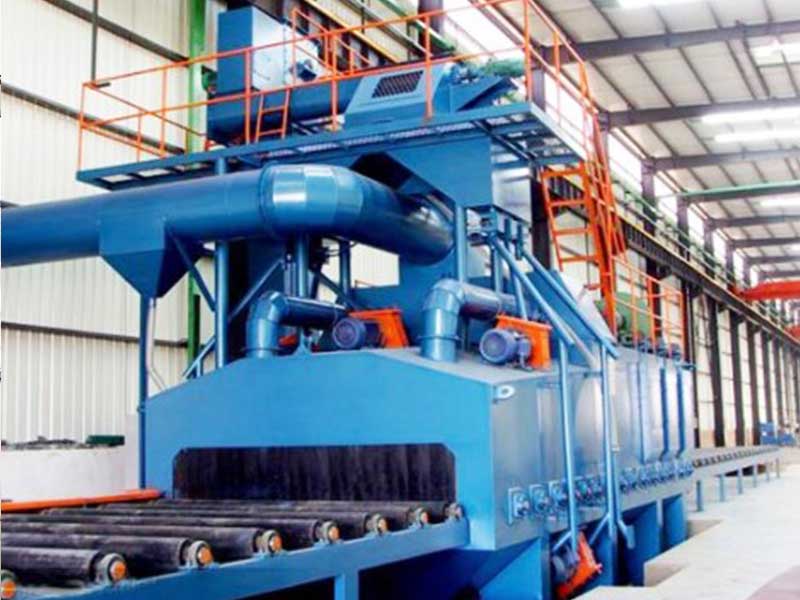 Q69 Roller conveyor sand blasting machines for steel plate