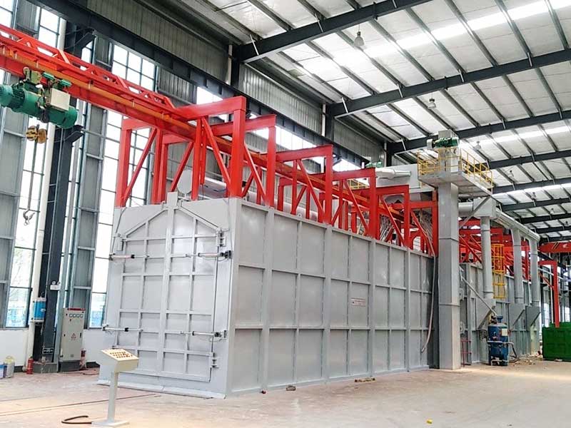 Q48 Catenary stepping grit blasting machines for steel and casting parts